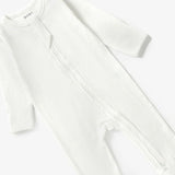 Boki Organic Ivory Rib Zipsuit with Footies & Mittens
