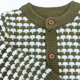 Knitted Green and White Sweater