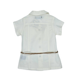 Girls Button Down Denim Dress With Belt