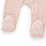 Boki Organic Blush Rib Zipsuit with Footies & Mittens