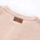 Boki Organic Blush Rib Zipsuit with Footies & Mittens