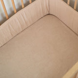 Beige Washed Cotton Cot Fitted Sheet