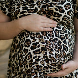 Nika Couture Brown Leopard Button Up Short Dress