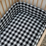 Black & White Gingham Cot Bumper Cover