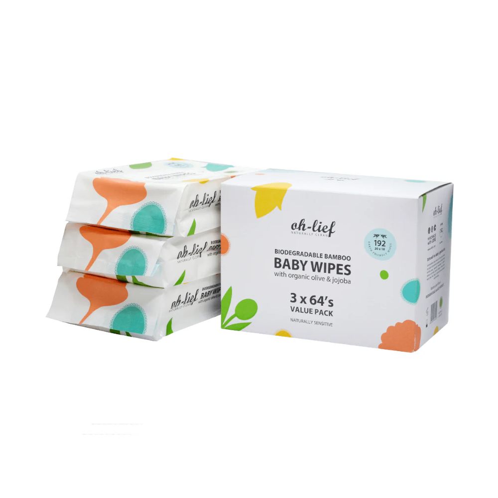 Oh-Lief Biodegradable Bamboo Baby Wipes