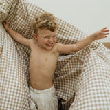 Natural Gingham Washed Cotton Duvet