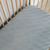 Blue Washed Cotton Cot Fitted Sheet