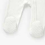 Boki Organic Ivory Rib Zipsuit with Footies & Mittens