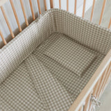 Natural Gingham Washed Cotton Cot Duvet