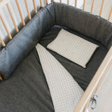 Charcoal Washed Cotton Cot Fitted Sheet