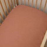 Dusty Rose Muslin Cot Fitted Sheet