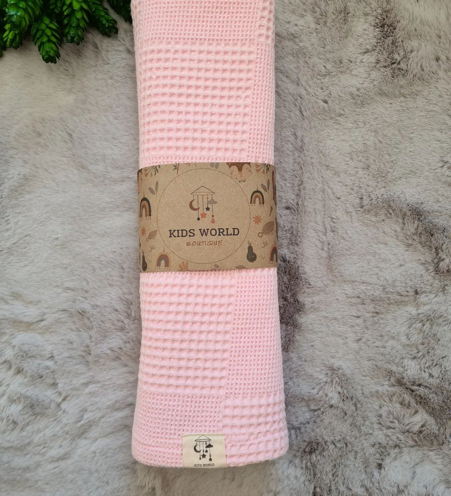 Single Layer Waffle Weave Blanket