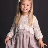Meerkat Long Sleeve Emma Dress With Lace Top