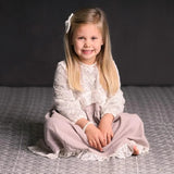 Meerkat Long Sleeve Emma Dress With Lace Top
