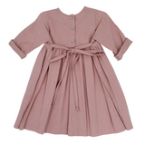 Meerkat Long Sleeve Plain Linen Dress