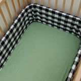 Black & White Gingham Cot Bumper Cover