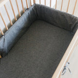 Charcoal Washed Cotton Cot Bumper Cover