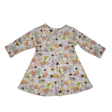 Just Chillin' Long Sleeve Dress - Pink Pressed Flowers