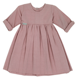Meerkat Long Sleeve Plain Linen Dress