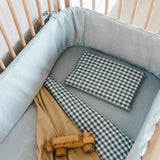 Blue Check Washed Cotton Cot Duvet