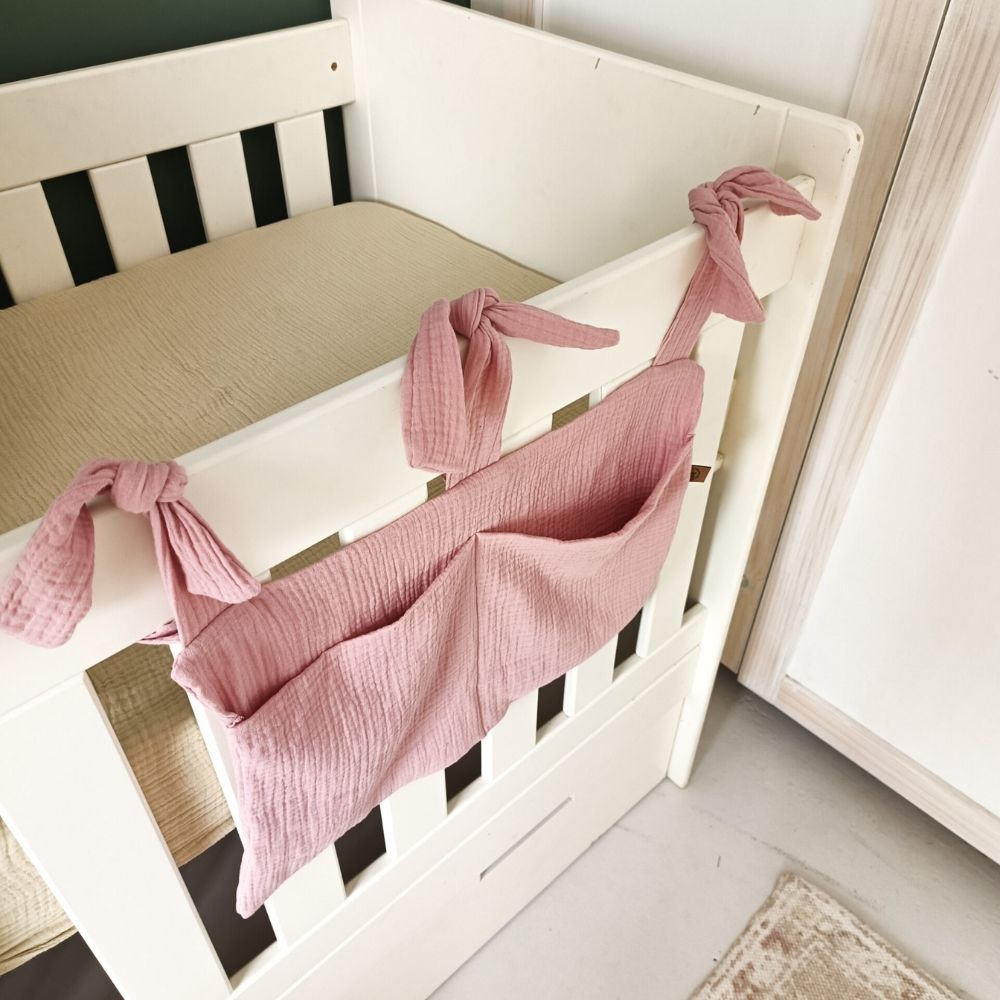 Tulips & Tea Waffled Muslin Cot Organiser