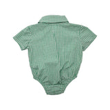 Nika Couture Baby Green Checkered Short Sleeve Onesie