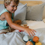 Blue Check Washed Cotton Duvet