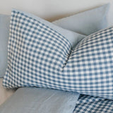 Blue Check Washed Cotton Duvet
