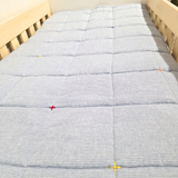 Light Blue Baby Quilt with Embroidery