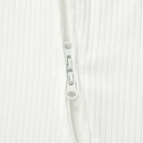 Boki Organic Ivory Rib Zipsuit with Footies & Mittens