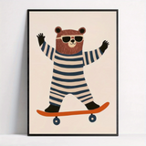 Skateboard Bear Wall Art