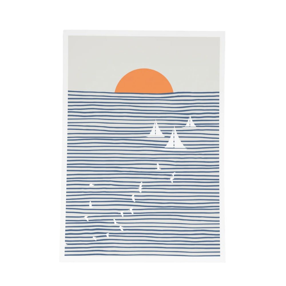 Linear Ocean with Object Art Prints