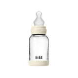 BIBS 120ml Round Silicone Slow Flow Glass Bottle