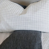 Charcoal Grid Washed Cotton Duvet