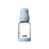 BIBS 120ml Round Silicone Slow Flow Glass Bottle