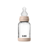 BIBS 120ml Round Silicone Slow Flow Glass Bottle