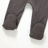 Boki Organic Charcoal Rib Zipsuit with Footies & Mittens