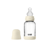 BIBS 120ml Round Silicone Slow Flow Glass Bottle