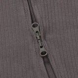 Boki Organic Charcoal Rib Zipsuit with Footies & Mittens