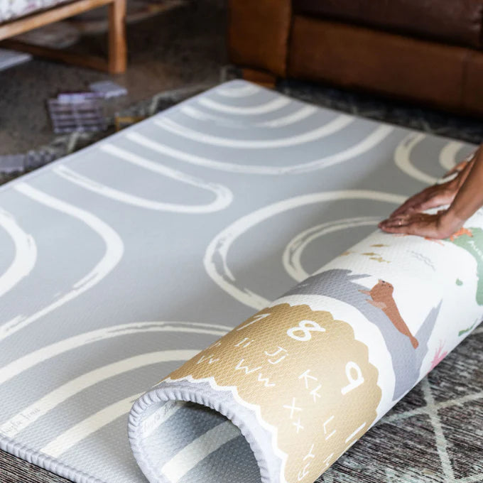 Tayla Jean World Map & Grey Brush Stroke Play Mat