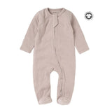 Boki Organic Oatmeal Rib Zipsuit with Footies & Mittens