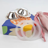 Daisy Dimple 99.9% Pure Silver Glossy Nipple Cups