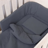 Blue Grey Muslin Cot Duvet