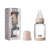 BIBS 120ml Round Silicone Slow Flow Glass Bottle