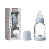 BIBS 120ml Round Silicone Slow Flow Glass Bottle