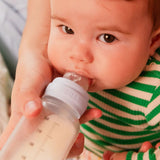 BIBS 120ml Round Silicone Slow Flow Glass Bottle