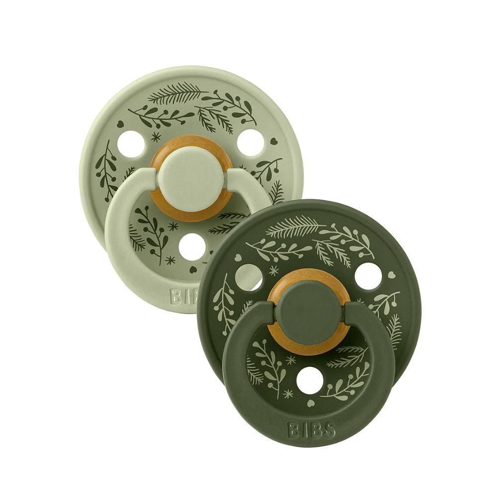 BIBS 2-Pack Latex Colour Holiday Bow Pacifiers