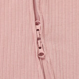 Boki Organic Pale Rose Rib Zipsuit with Footies & Mittens