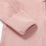 Boki Organic Pale Rose Rib Zipsuit with Footies & Mittens