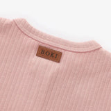 Boki Organic Pale Rose Rib Zipsuit with Footies & Mittens